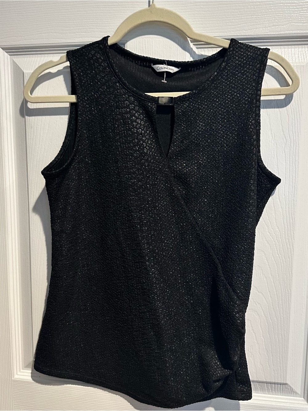Calvin Klein Black Sleeveless V-Notch Knit Cami